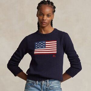Polo Ralph Lauren: Flag Cotton Crewneck Sweater (Womens XS)